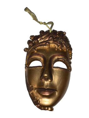 🔒 10 items for $20 - Unbranded Gold Bronze Venetian Mask Ornament One Size